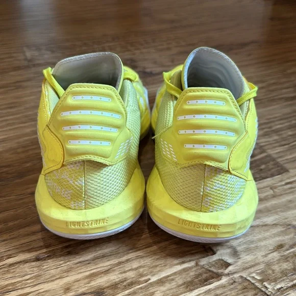 Adidas Dame 6 Shock Yellow White Basketball Shoe- Size M 8.5 - Picture 2 of 5